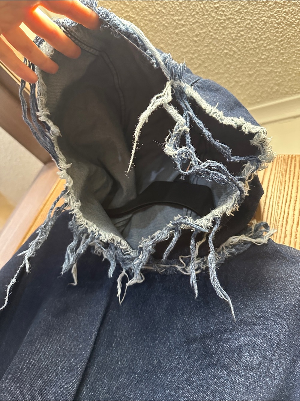 Marques Almeida Oversized Hooded Poncho Hoodie Pullover Jean Jacket Pockets - Picture 8 of 12